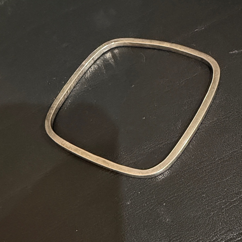 Silver Square Bangle Bracelet - image 1